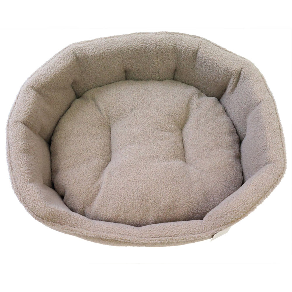 Clever Paws Boucle Oval Pet Bed - Brown Image 3
