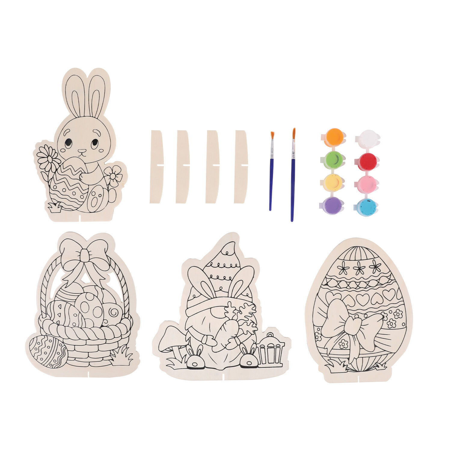 Easter Paint Your Own Wooden Gonk Ornament 4 Pack Image 2