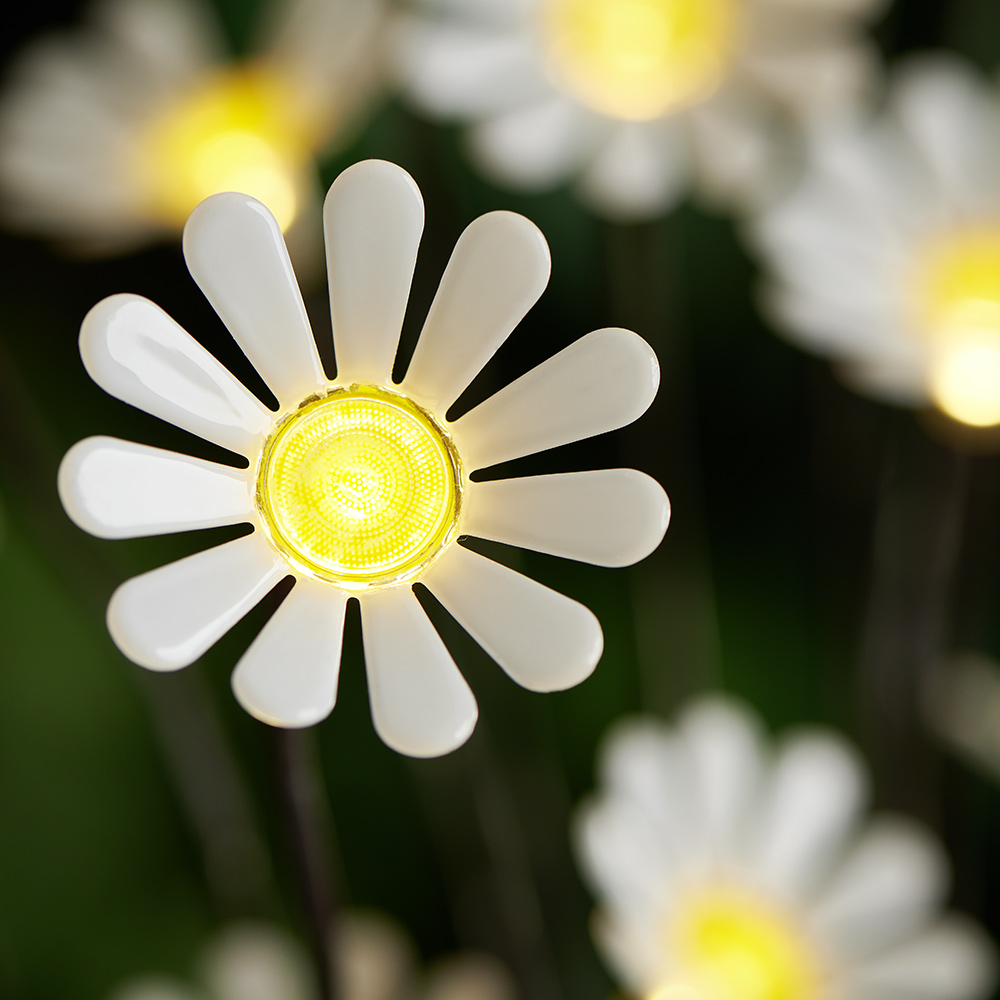 Wilko 10 Warm White LEDs Daisies Garden Solar String Lights Image 1