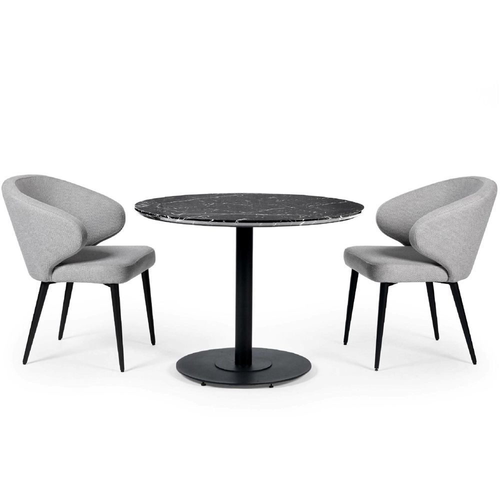 Julian Bowen Marcus Set of 2 Light Grey Fabric Dining Chair Image 4