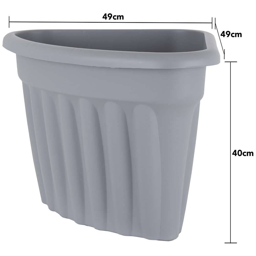Wham Vista Upcycle Grey Recycled Plastic Corner Planter 49cm 4 Pack Image 5
