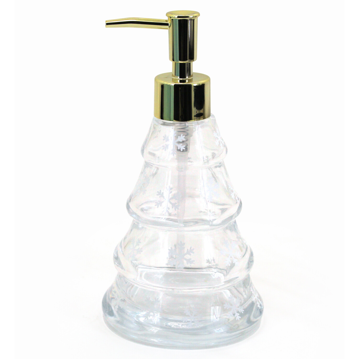 Christmas Tree Glass Soap Dispenser Clear Image