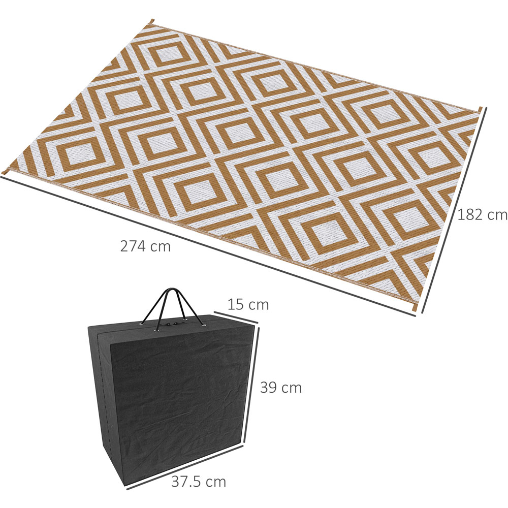 Outsunny Reversible Outdoor Rug Brown Image 5