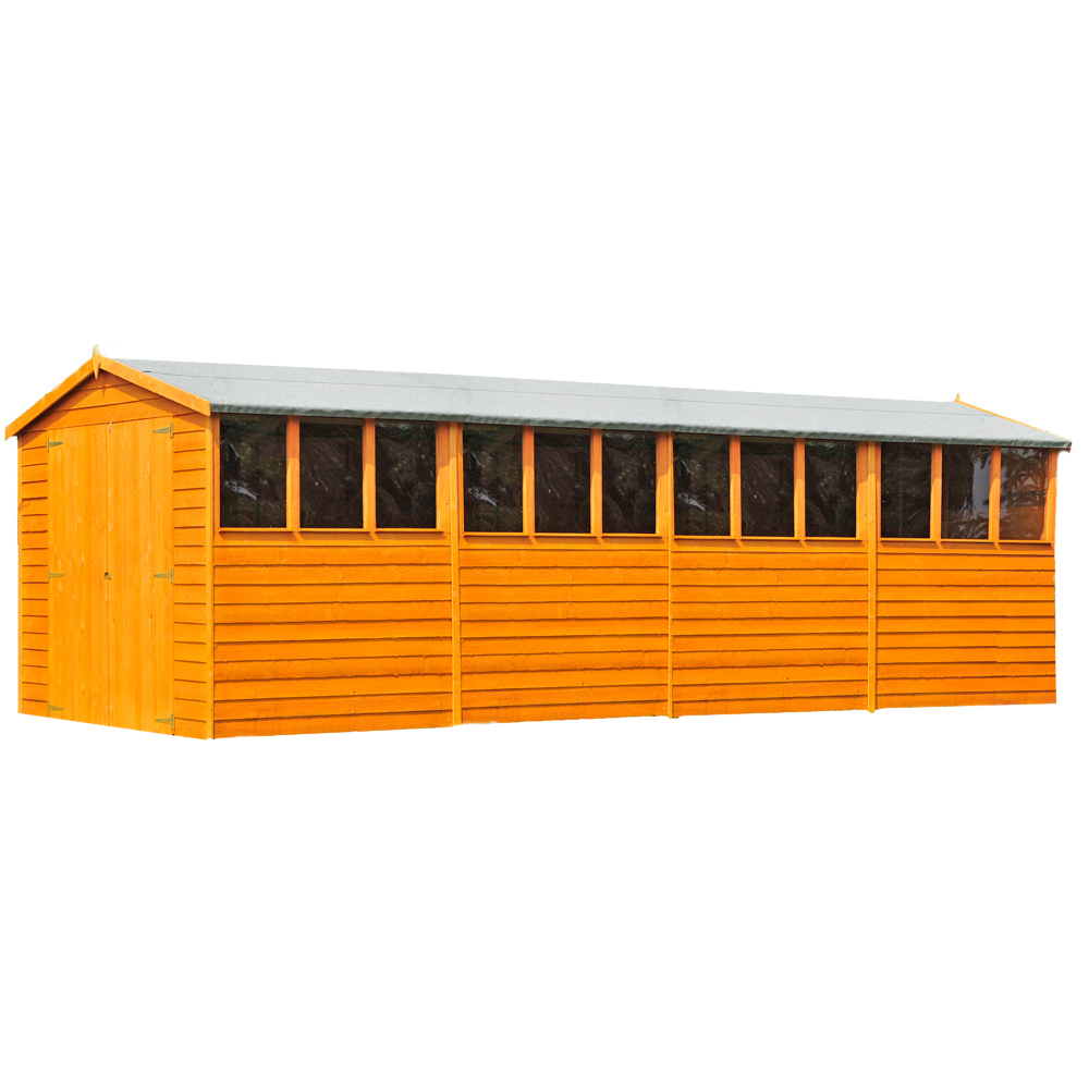 Shire 10 x 20ft Double Door Dip Treated Overlap Apex Shed Image 1