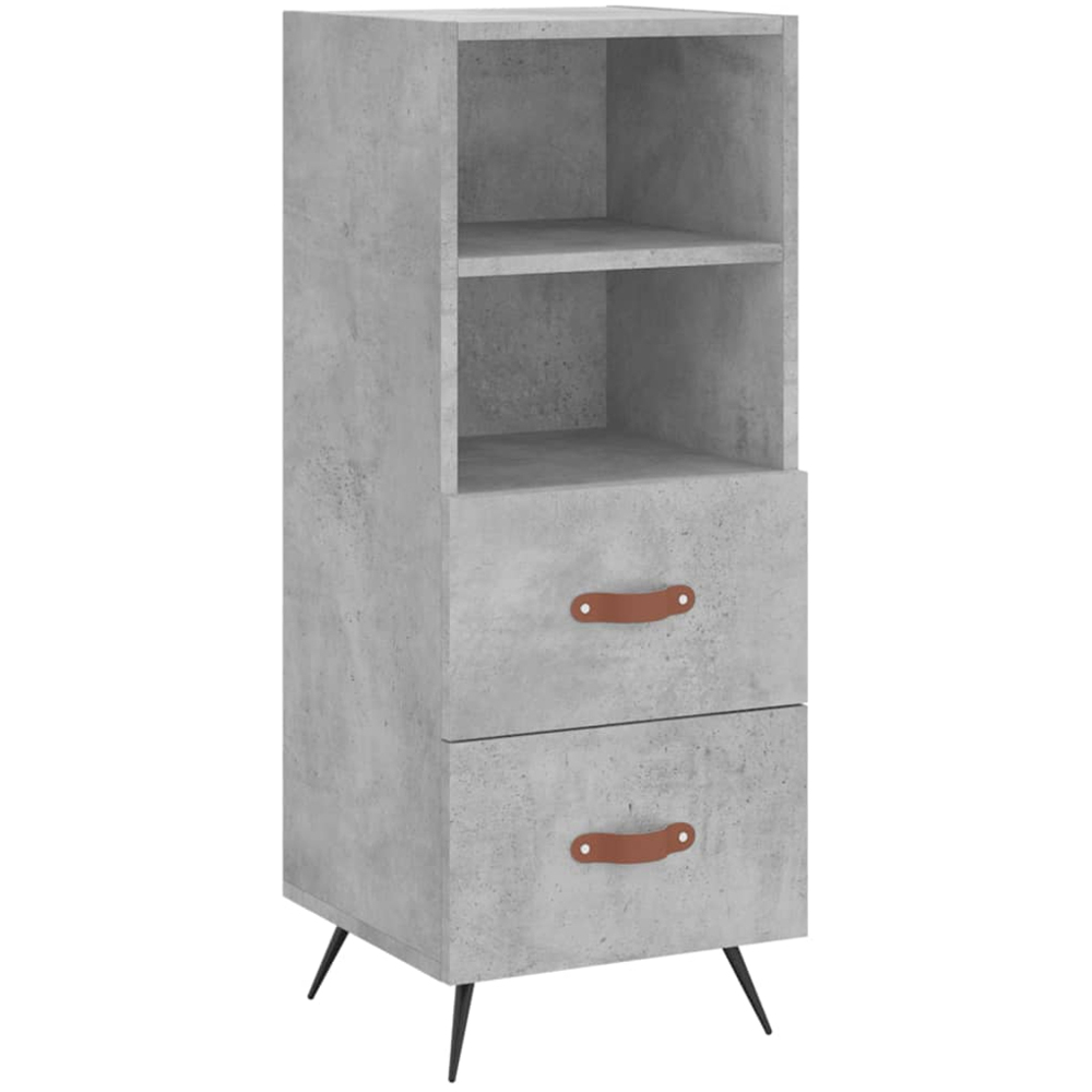 vidaXL Single Door 2 Drawer 2 Shelf Concrete Grey Highboard Image 5