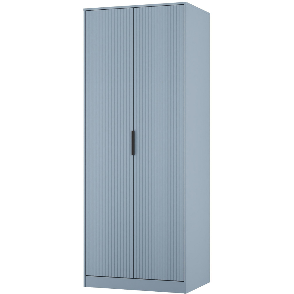 Crowndale Fluted 2 Door Denim Blue Tall Wardrobe Ready Assembled Image 4