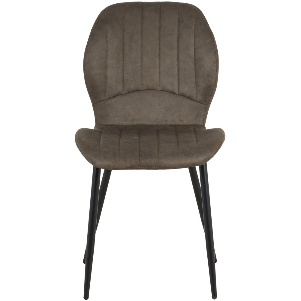 Indoor Living Jaydn Set of 4 Grey Distressed Leather Dining Chairs Image 3