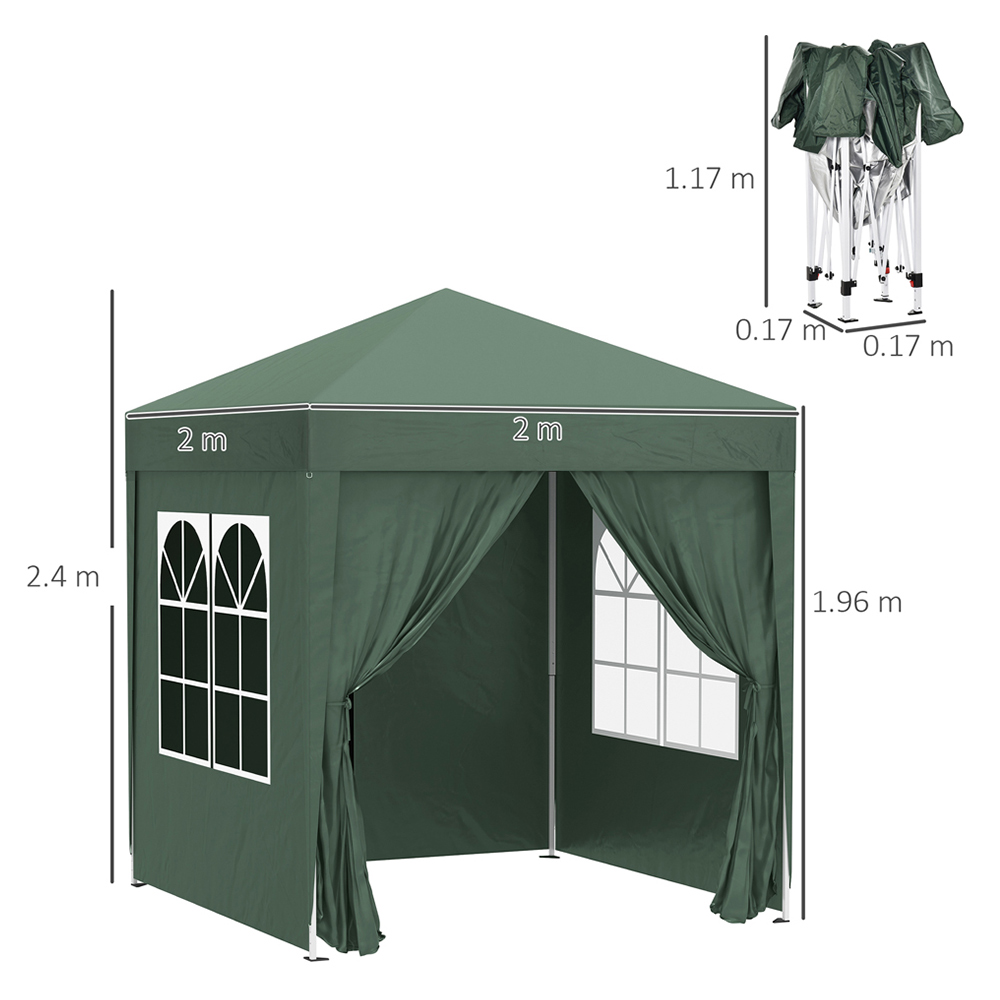 Outsunny 2 x 2m Green Marquee Gazebo Party Tent Image 6