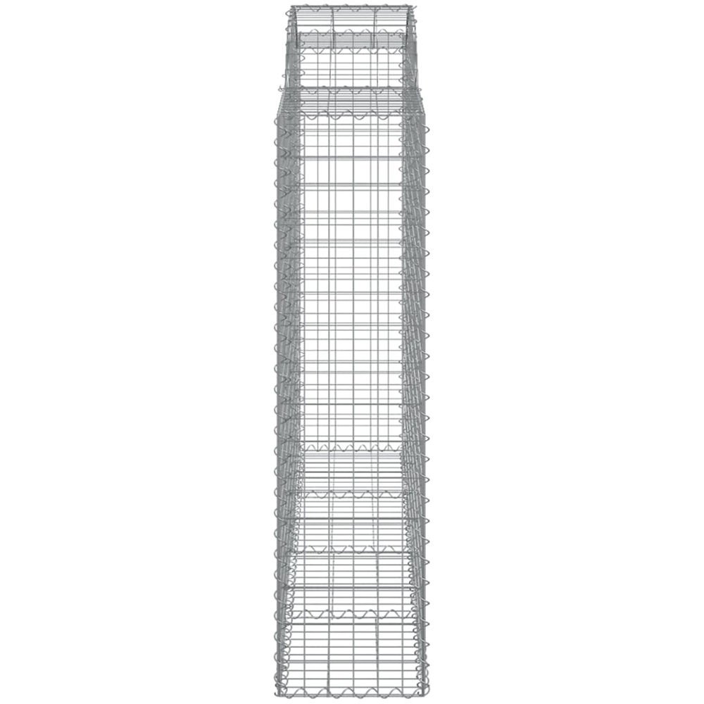 vidaXL Silver Galvanised Iron Arched Gabion Basket 200 x 50 x 160/180cm 25 Pack Image 3