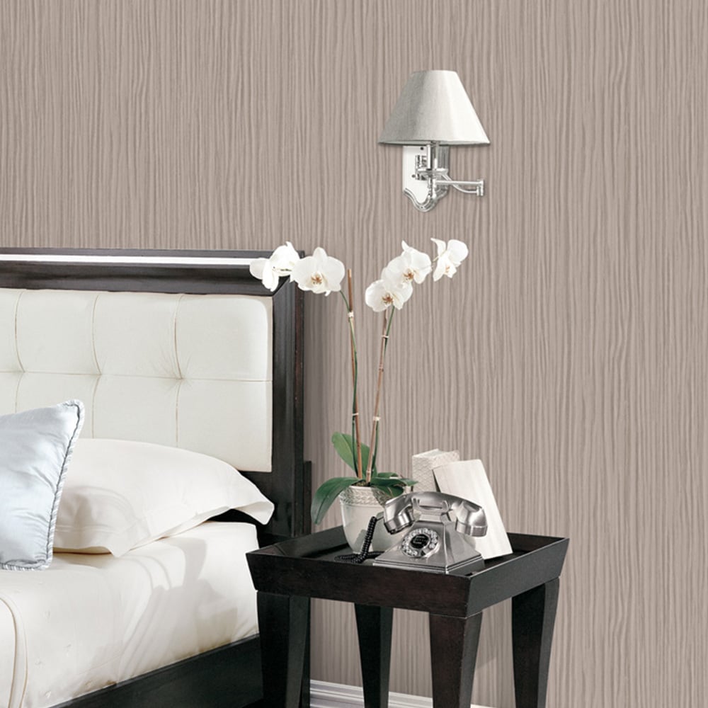 Galerie Natural FX Stripe Brown Wallpaper Image 2