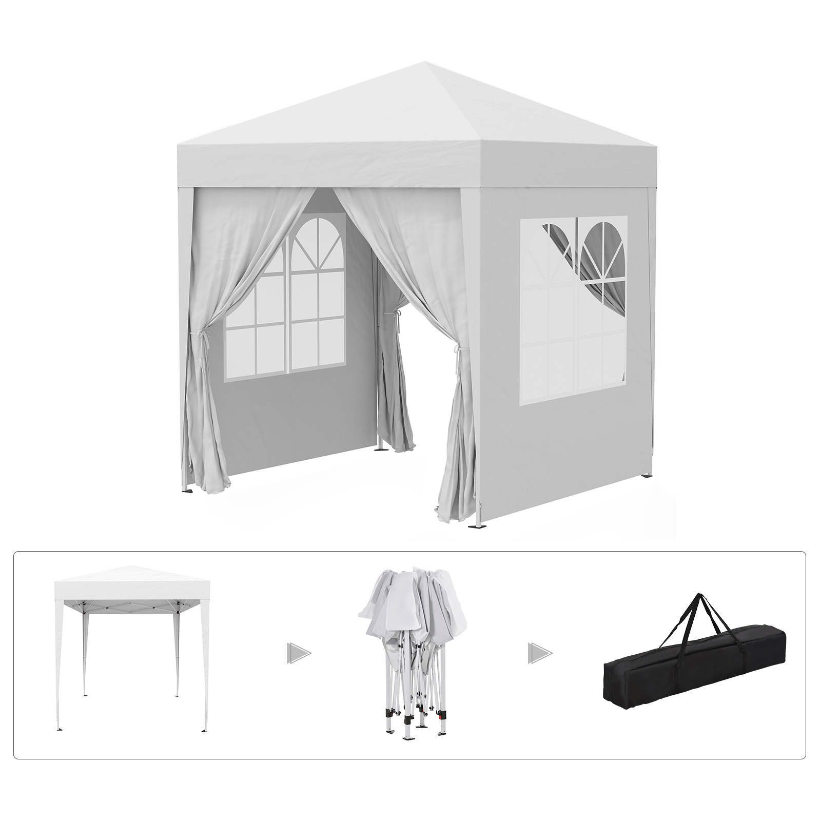 Outsunny 2 x 2m White Marquee Gazebo Party Tent Image 5