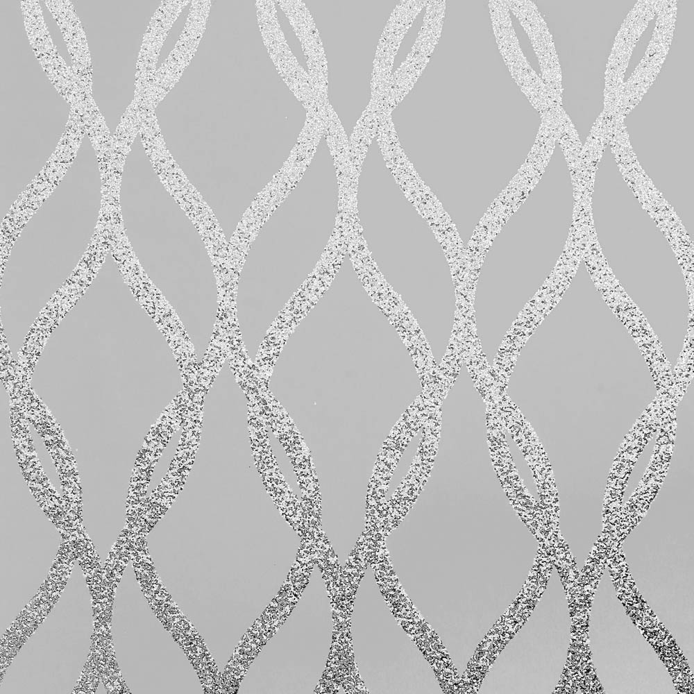 Arthouse Sequin Trellis Grey and Silver Wallpaper Image 1
