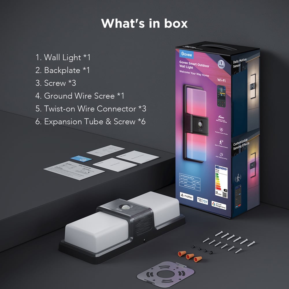 Govee RGBIC LED Sleek Back Smart Wall Light Image 9