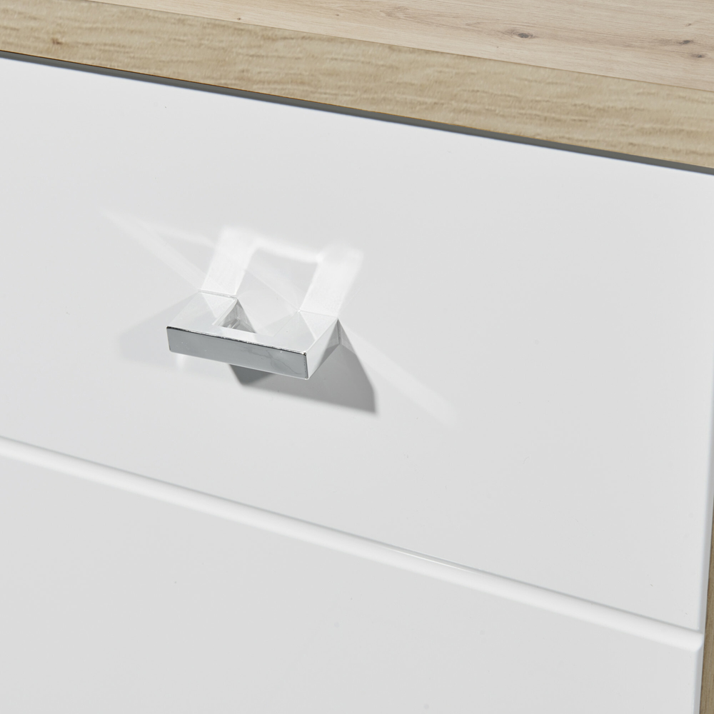 Julian Bowen Single Door Single Drawer White and Oak Storage Cabinet Image 4