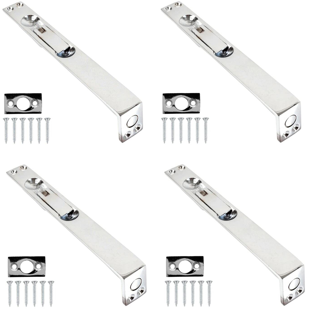 Golden Grace Polished Chrome Lever Action Flush Bolt Set 4 Pack Image
