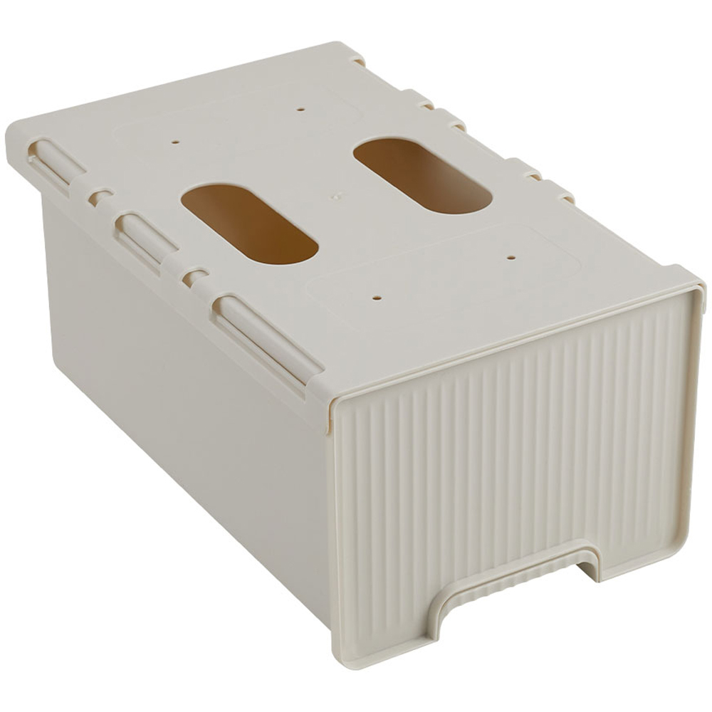 Living and Home White Under Desk Drawer Organiser with Sliding Storage 12.5 x 16 x 45cm Image 1