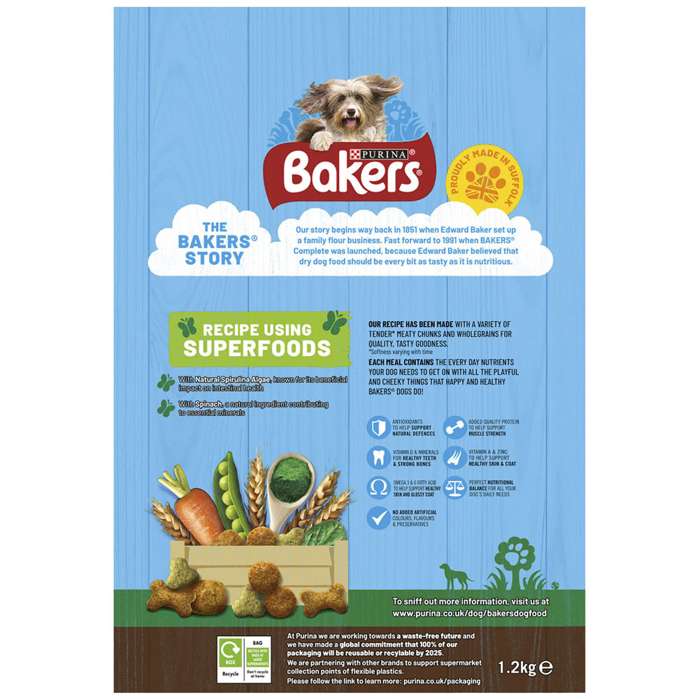 Bakers Chicken and Veg Adult Dry Dog Food 1.2kg   Image 4