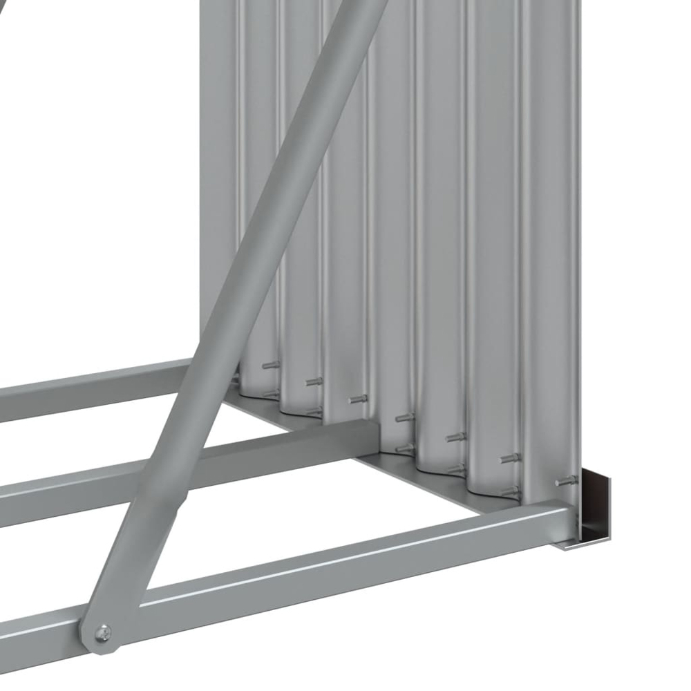 vidaXL Brown Galvanised Steel Firewood Log Holder 100 x 180 x 45cm Image 5