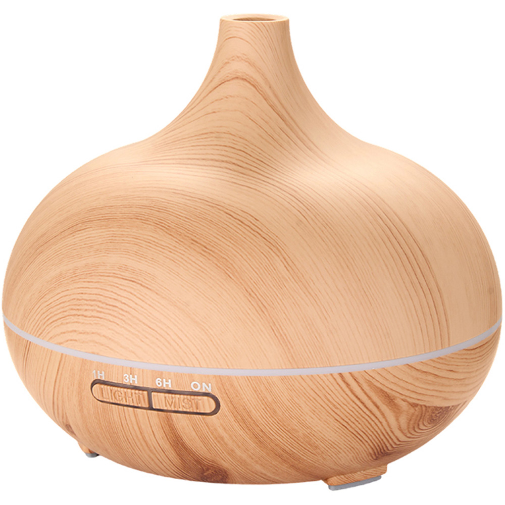 Living and Home Natural Wood Grain Ultrasonic Essential Oil Diffuser with Timer Light and Remote Image 1