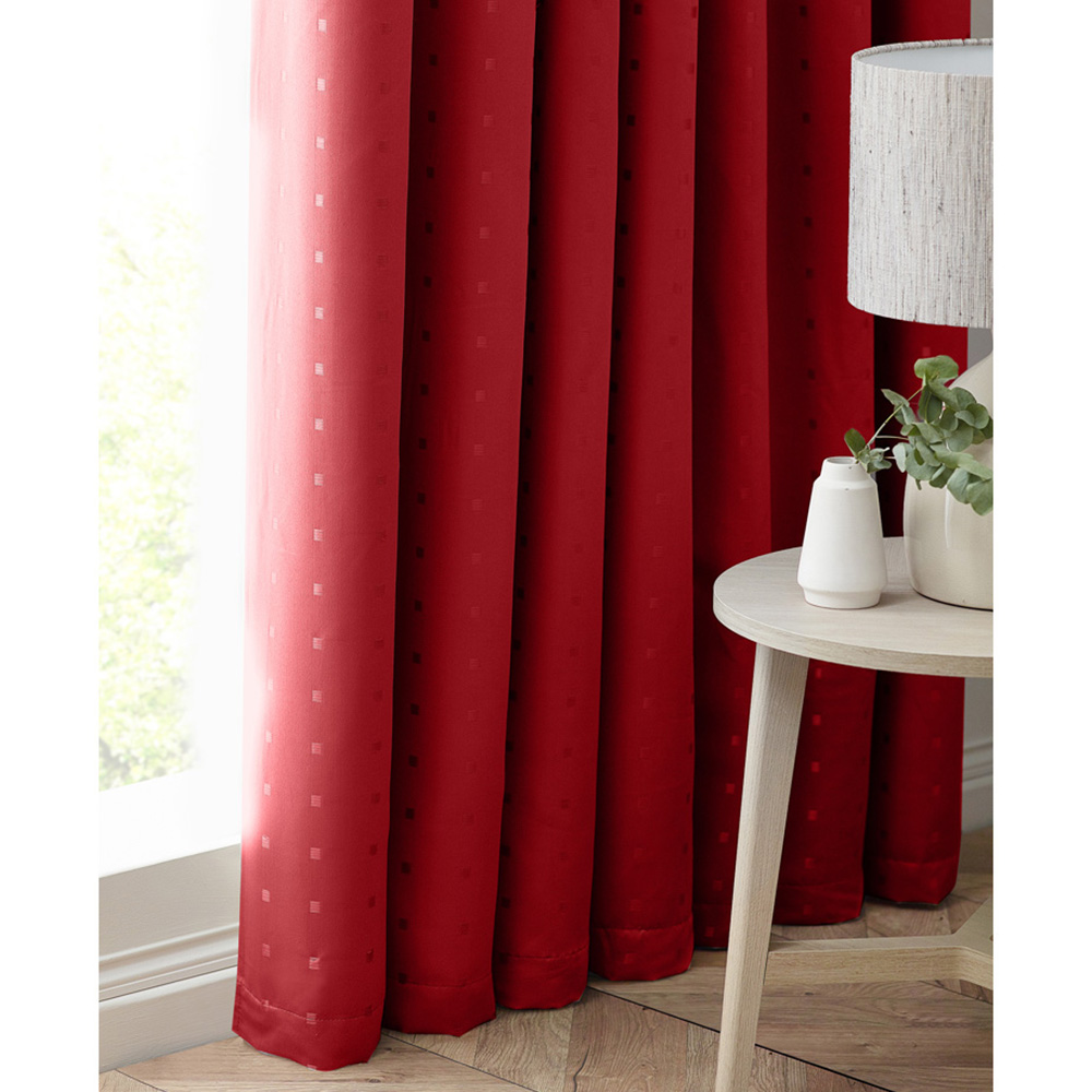 Alan Symonds Madison Red Ring Top Curtain 168 x 229cm Image 3