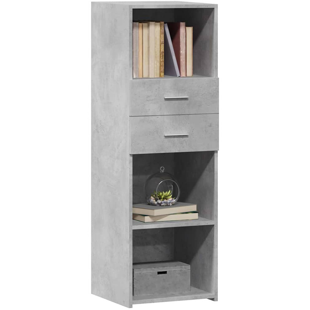 vidaXL 2 Drawer 3 Shelf Concrete Grey Highboard Image 3