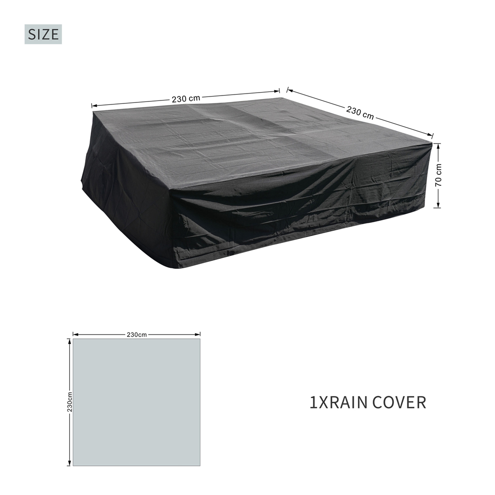 Direct Wicker Black 600D Heavy Duty Waterproof Furniture Cover 230 x 230 x 70cm Image 9