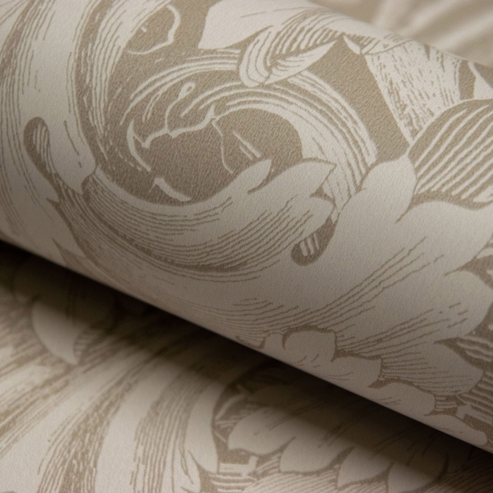 Grandeco Rossetti Acanthus Leaves Scroll Taupe Wallpaper Image 3