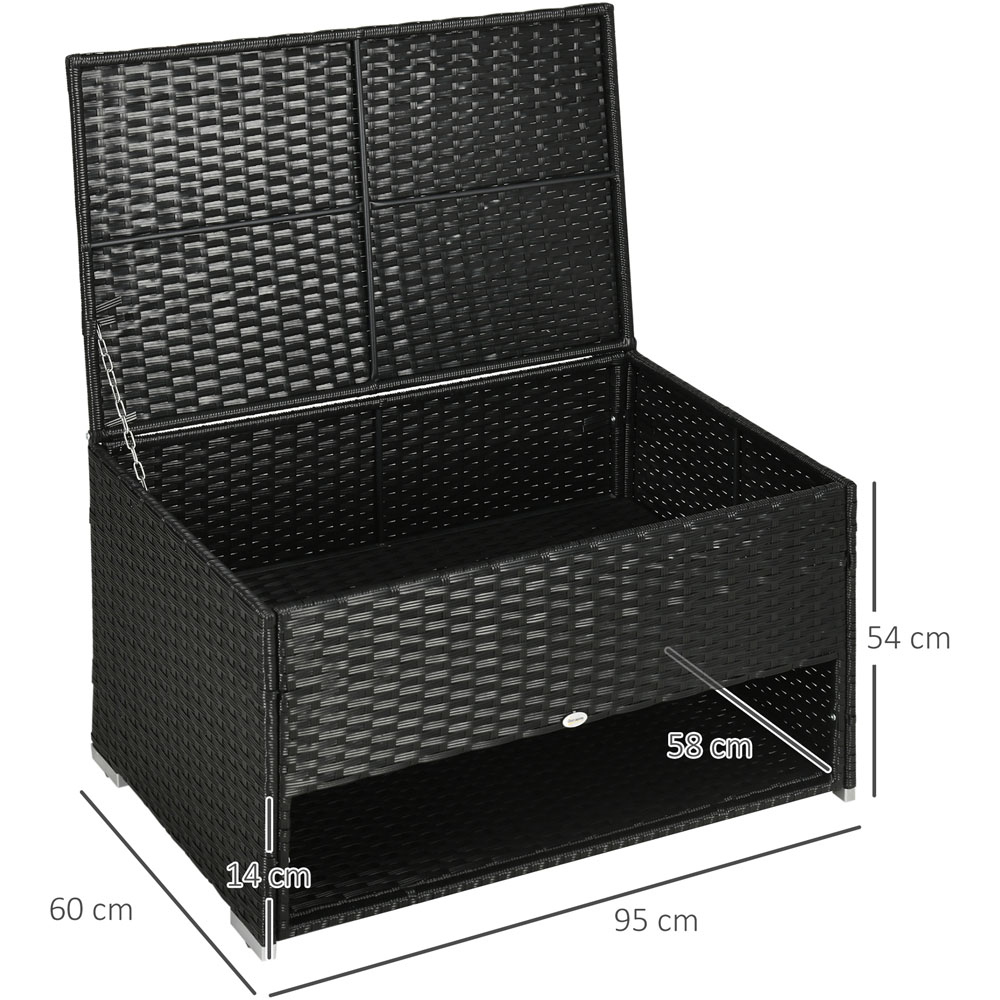 Outsunny Black Rattan Storage Box Wilko