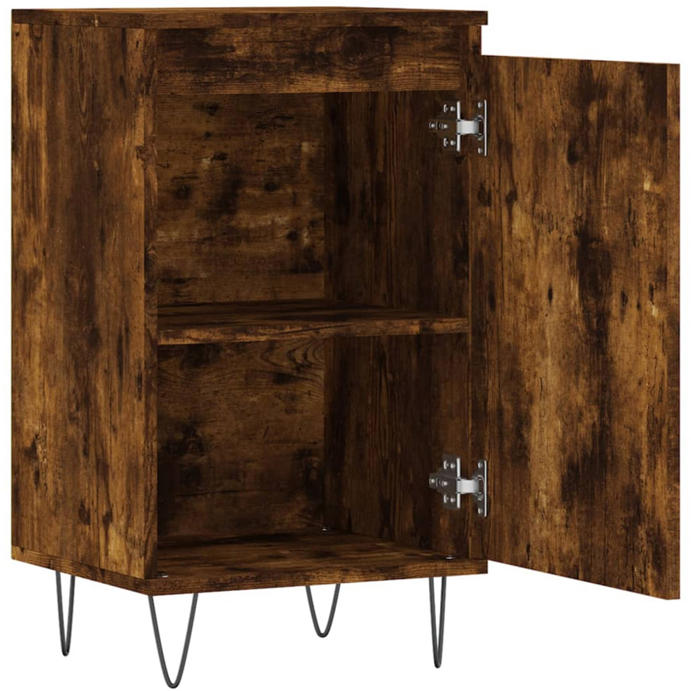 vidaXL Single Door Smoked Oak Sideboard Image 6