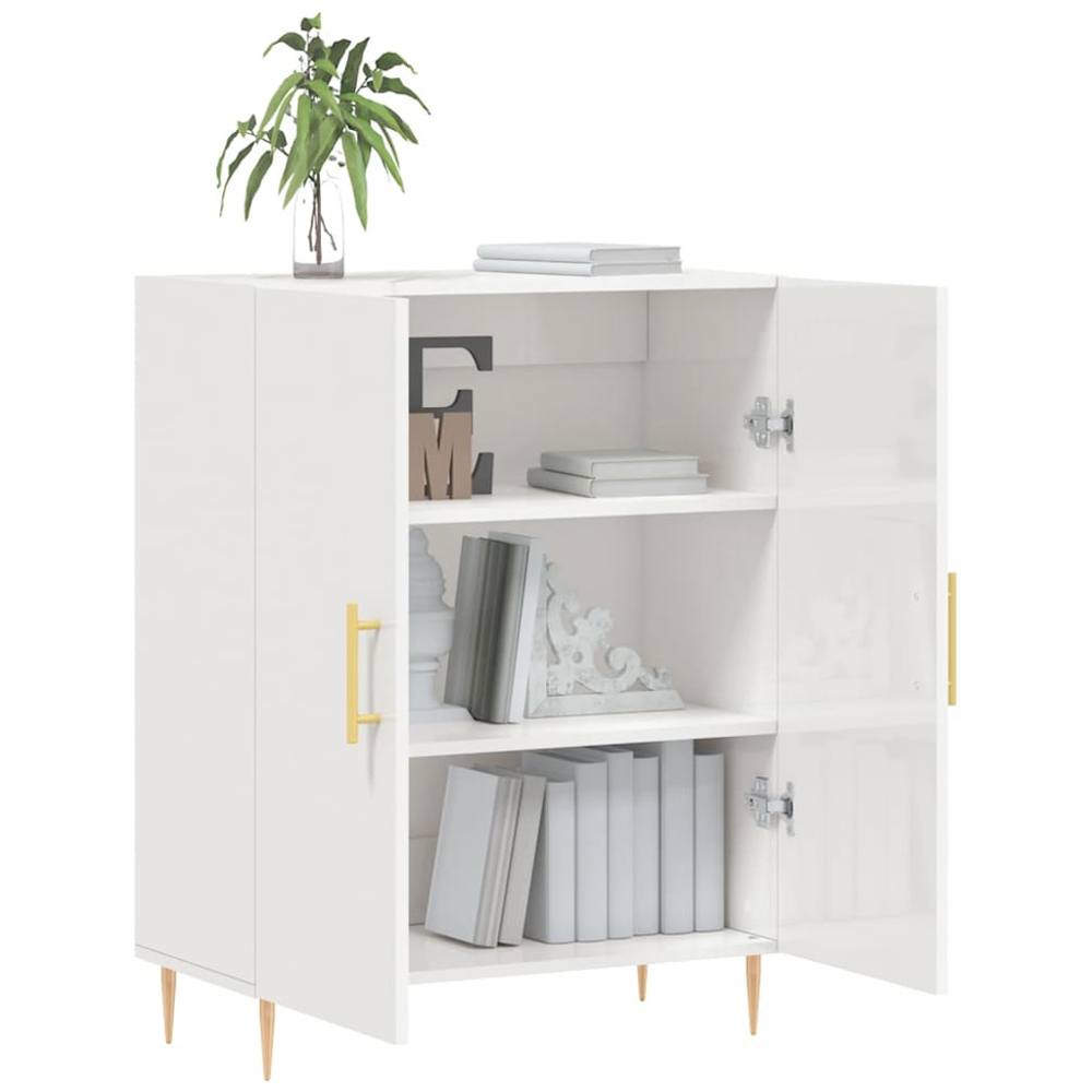 vidaXL 2 Door High Gloss White Sideboard Image 4