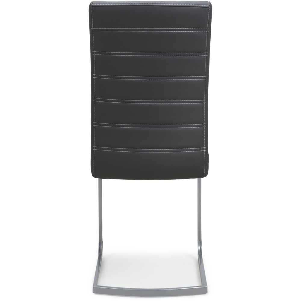Callisto Set of 2 Black Leather Effect Dining Chair Image 3