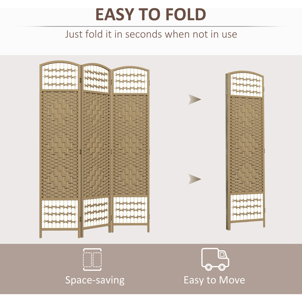 Portland Natural 3 Panel Folding Room Divider Image 8