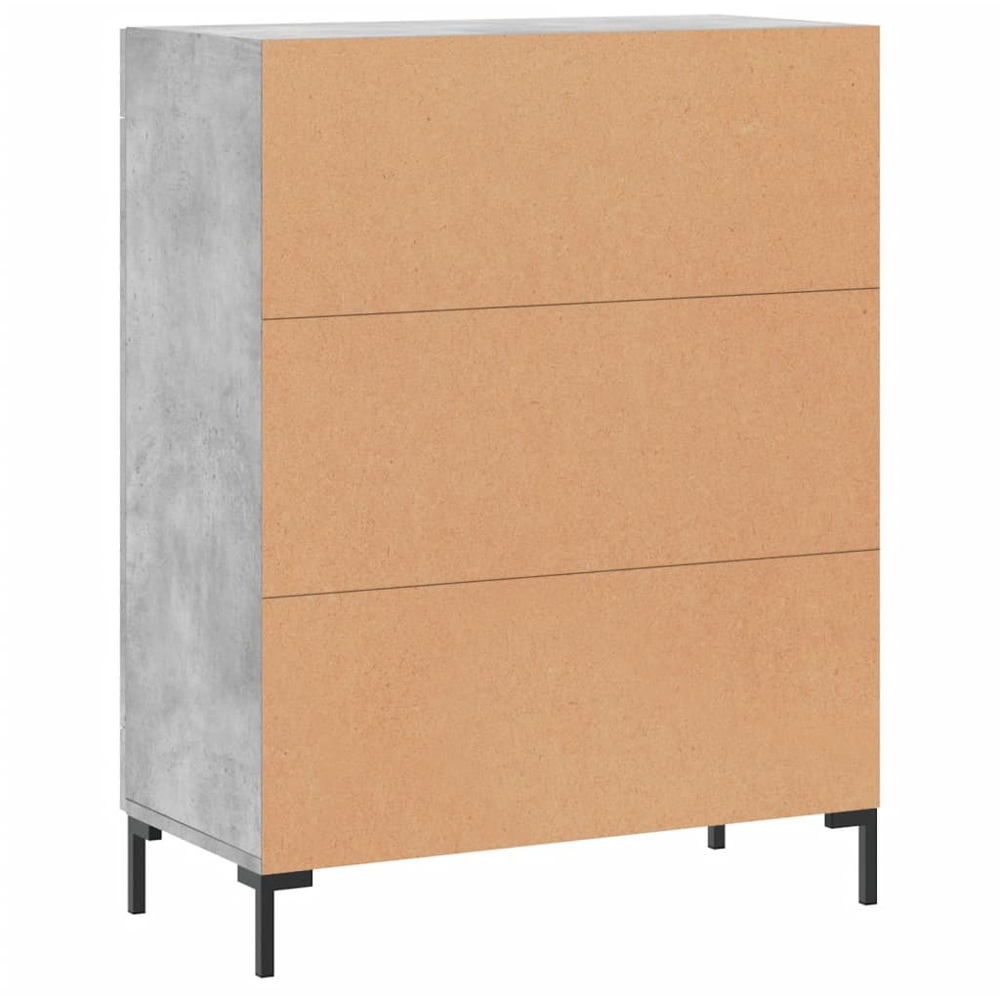 vidaXL 2 Glass Door Concrete Grey Wooden Sideboard Image 8