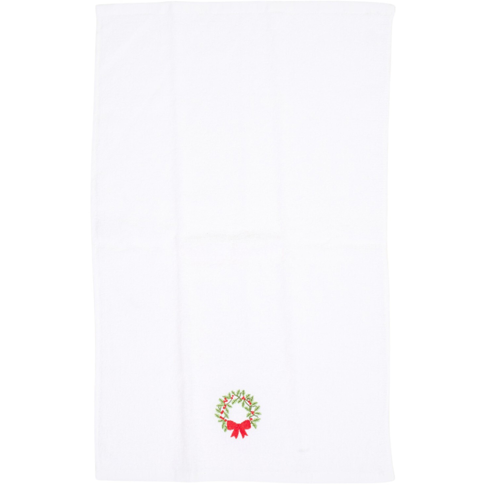 Pack of 2 Embroidered Wreath Tea Towels White Image 3