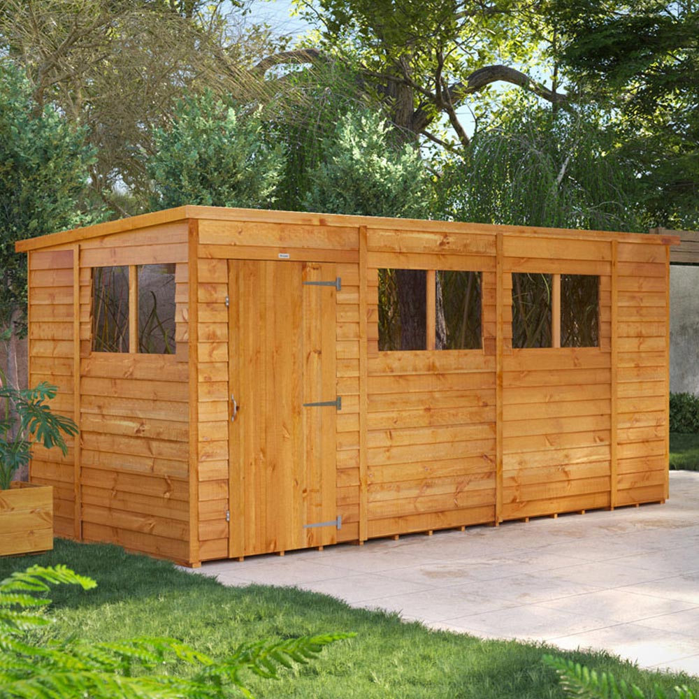 Power 14 x 6ft Overlap Pent Garden Shed Image 2