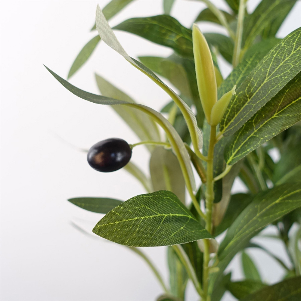 Leaf Natural Look Olive Artificial Tree with Wooden Trunk 4.9ft Image 4