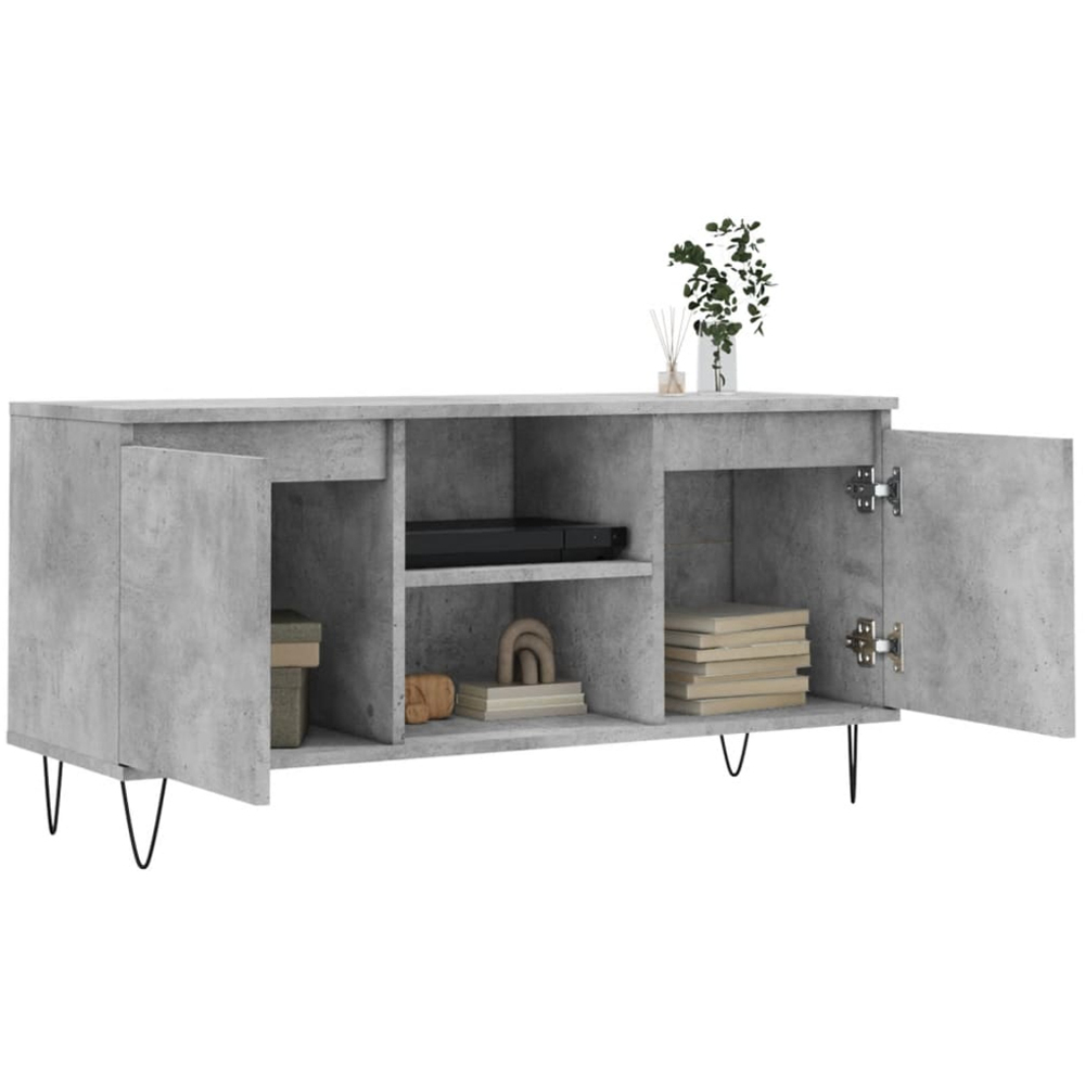 vidaXL 2 Door 2 Shelf Concrete Grey TV Cabinet Image 5