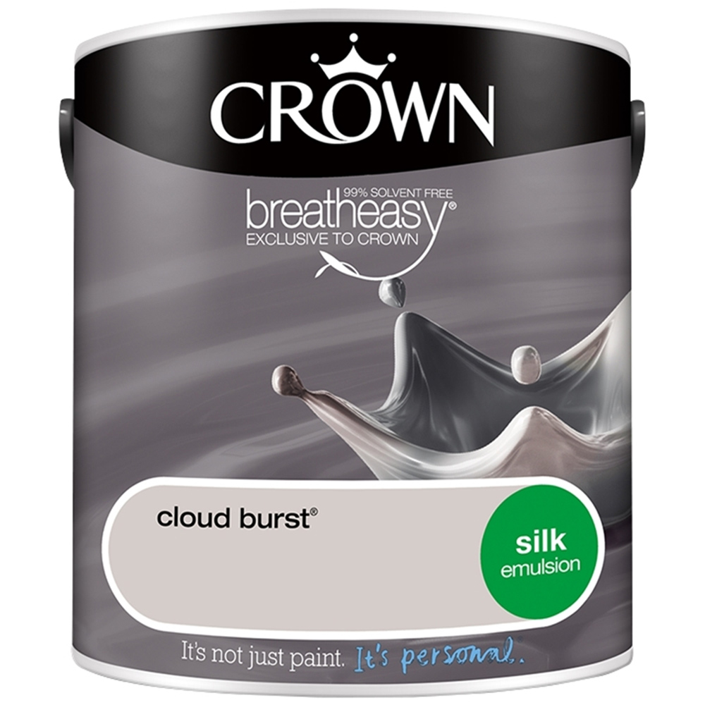 Crown Breatheasy Walls & Ceilings Cloudburst Silk Emulsion Paint 2.5L Image 2