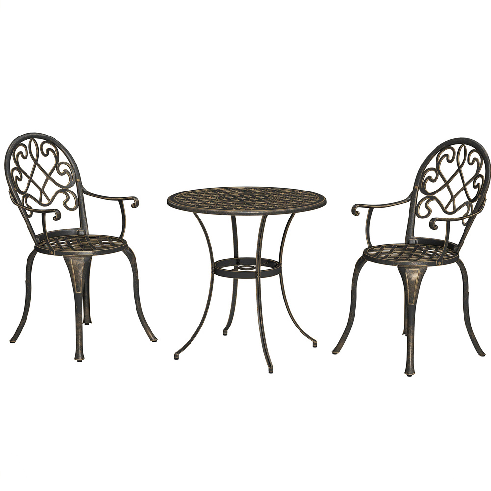 Outsunny 2 Seater Bistro Set Bronze Tone Image 2