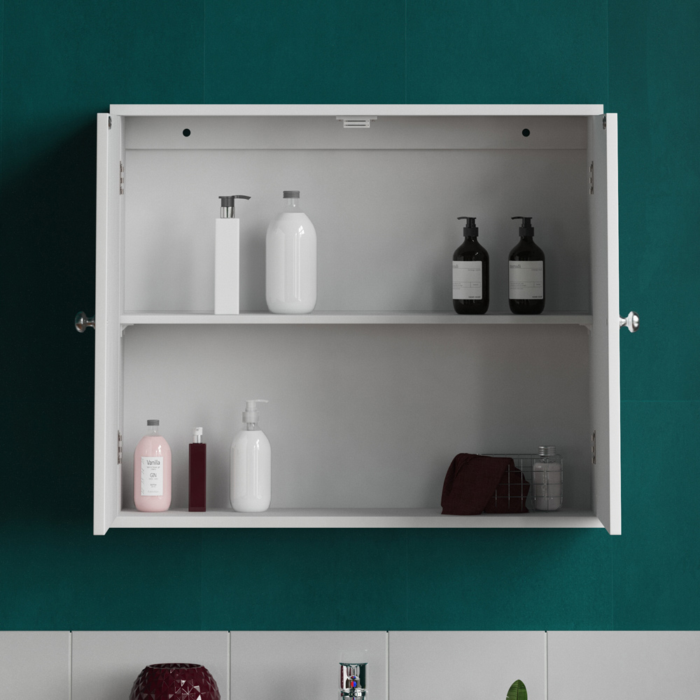 Lassic Bath Vida Priano White 2 Door Bathroom Cabinet Image 6