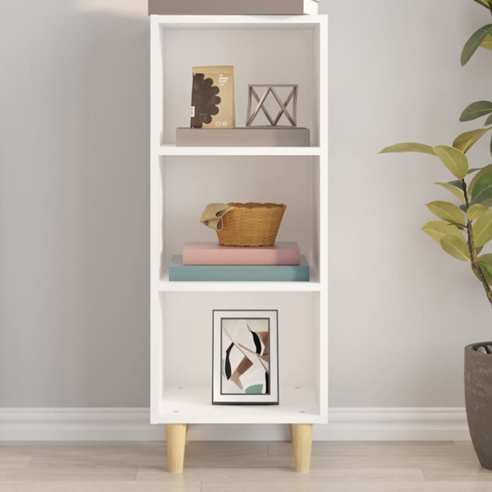 vidaXL 3 Shelf White Sideboard Image 1