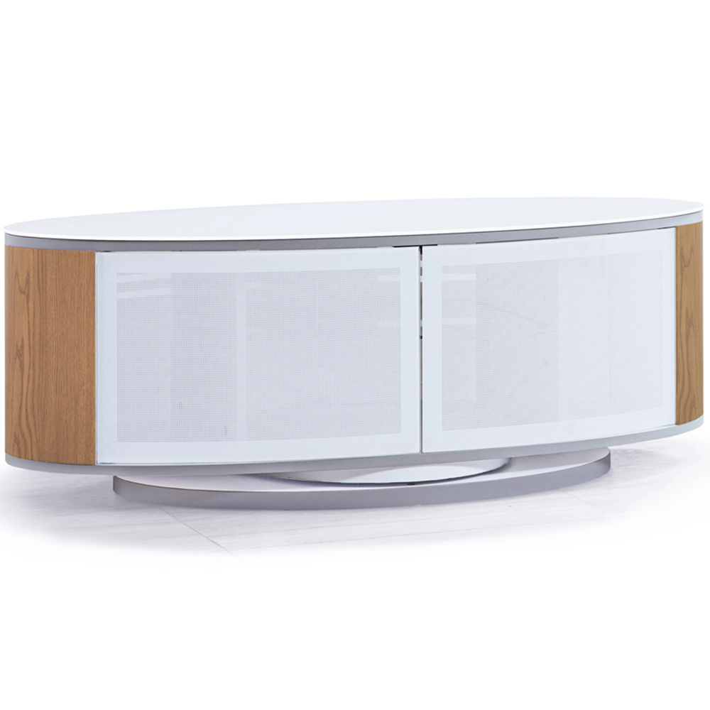 MDA Designs Luna 2 Door White and Oak TV Unit Image 2