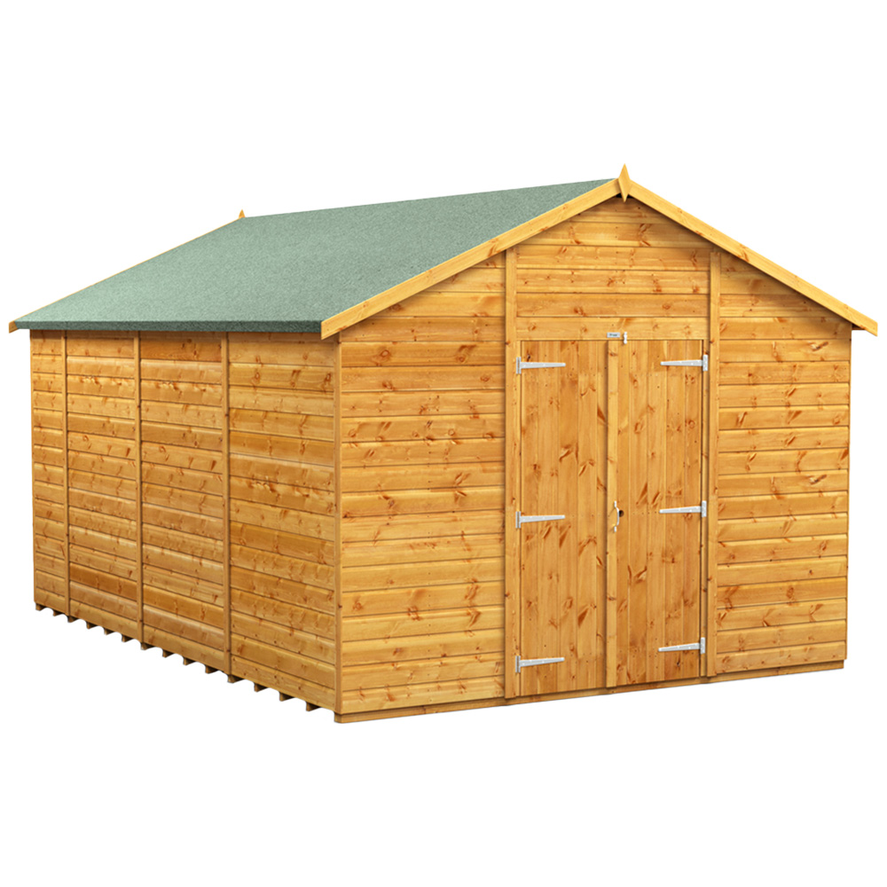 Power Sheds 14 x 10ft Double Door Apex Wooden Shed Image 1