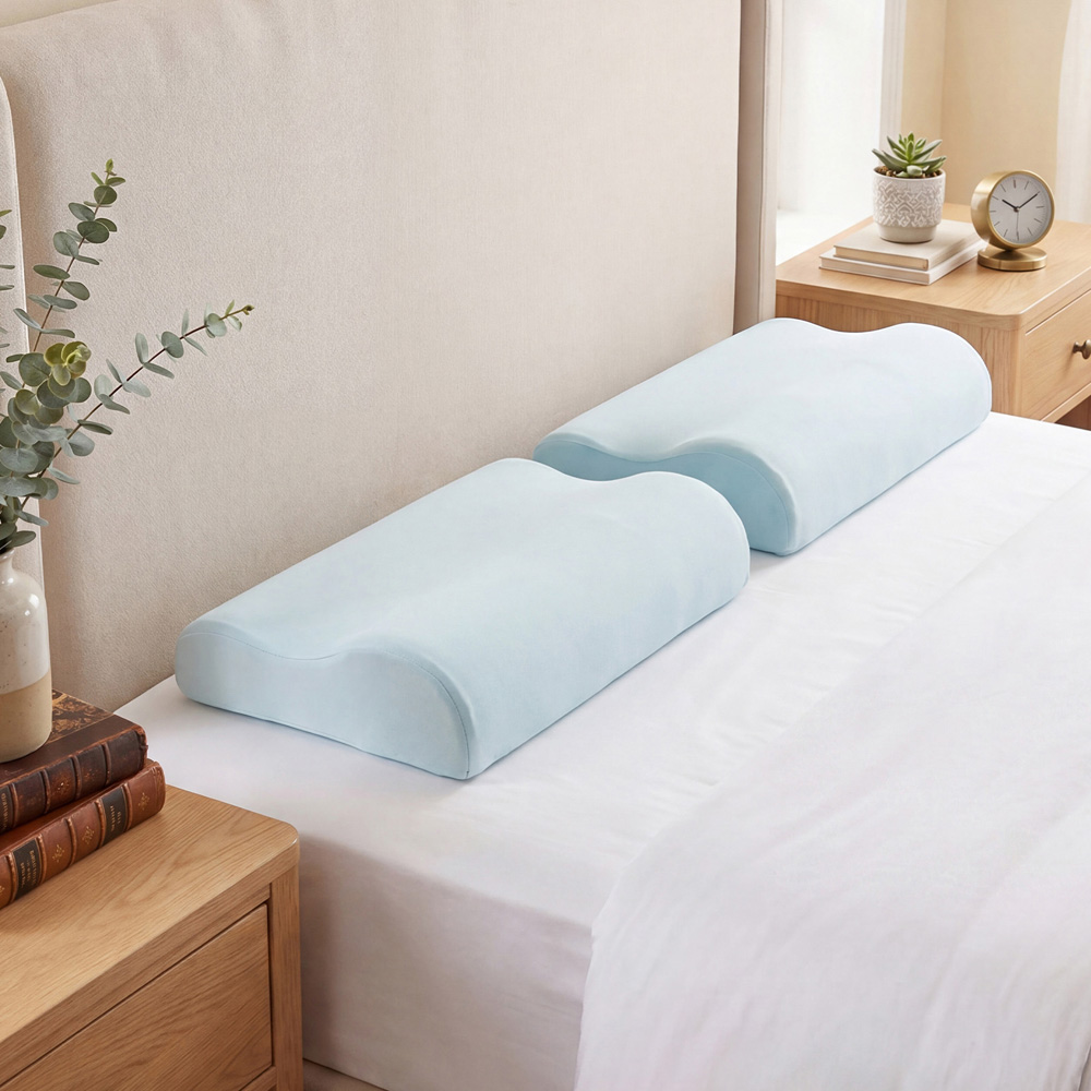Living and Home Light Green Memory Foam Cooling Pillow with Removable Cover 60 x 40cm 2 Pack Image 7