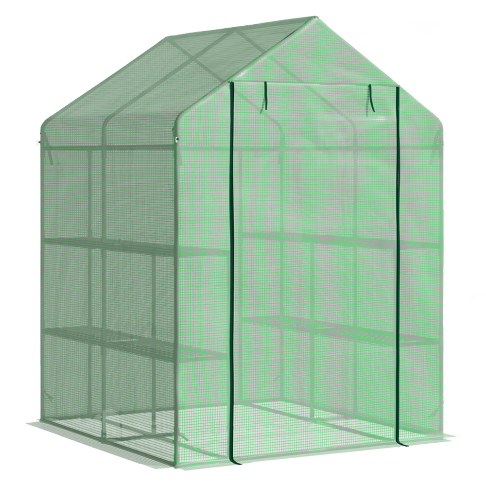 Outsunny 2 Tier Green PE 4.6 x 4.5ft Garden Greenhouse Image 3
