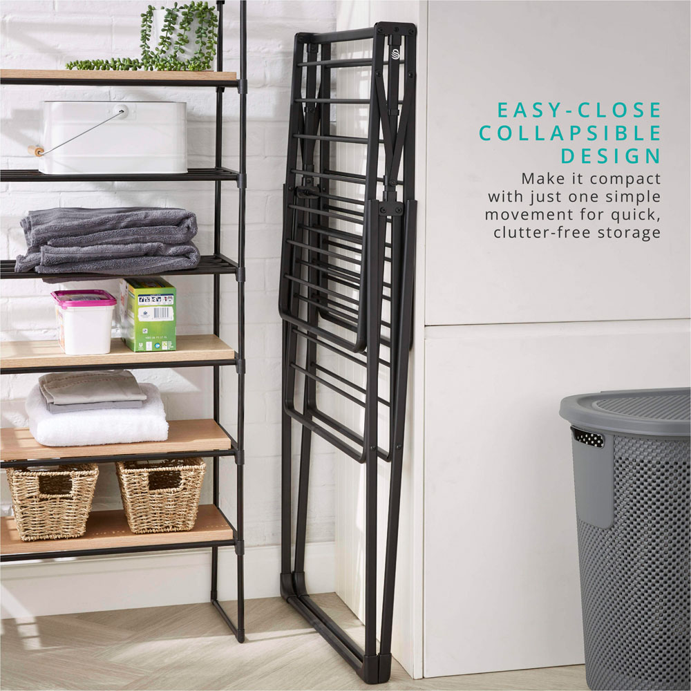 Swan Stealth Black Easy-Close Collapsible Clothes Airer 25m Image 5