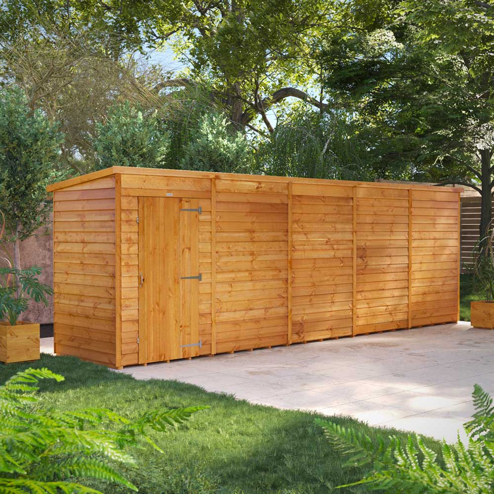 Power 20 x 4ft Overlap Pent Garden Shed Image 2