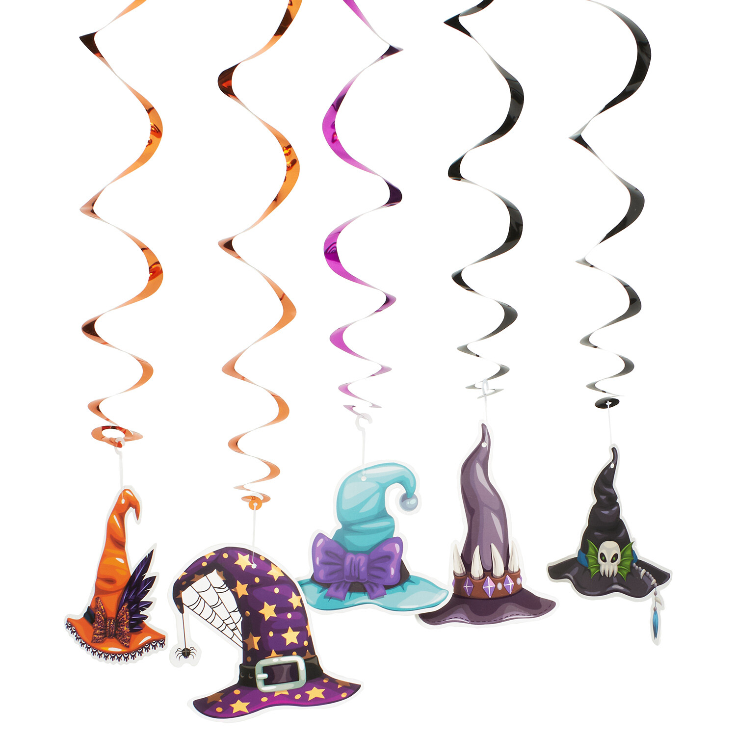 9 Piece Halloween Spiral Hanging Hats Image 2