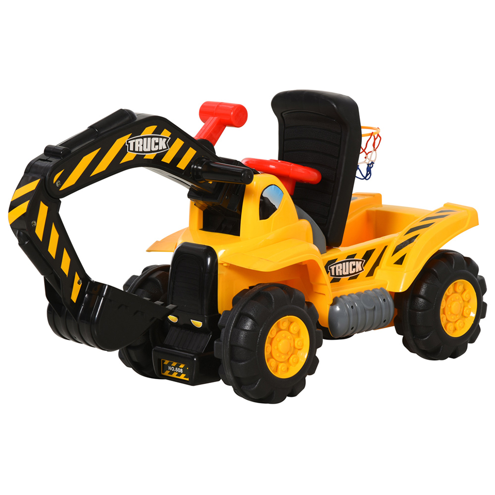 HOMCOM Kids 3-in-1 Ride-on Construction Car Yellow/Black Image 1
