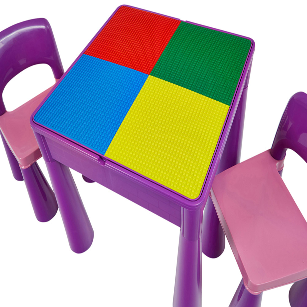 Liberty House Toys Purple Kids 5-in-1 Activity Table and Chairs Image 6